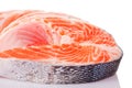 Four raw salmon steaks Royalty Free Stock Photo