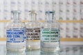 Four reagent bottles Royalty Free Stock Photo