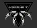 Four realistic karambits in the black triangle