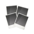 Four realistic polaroid photo frame on white