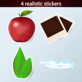 Four realistic stickers