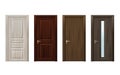 Wooden Doors Design Icon Set