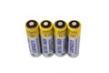 Four rechargable batteries isolated Royalty Free Stock Photo