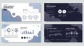 Four rectangular tech startup presentation slides with modern design elements. Each Royalty Free Stock Photo