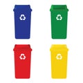 Four recycle bins