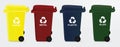 Four recycle bins
