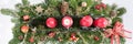 Four red advent candles with christmas decoration Royalty Free Stock Photo