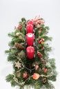 Four red advent candles with christmas decoration Royalty Free Stock Photo