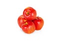 Four red apples isolated on white Royalty Free Stock Photo