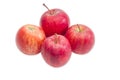 Four red apples on a light background Royalty Free Stock Photo