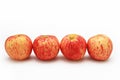 Four red apples with white isolate background