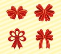 four red bows