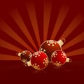 Four red christmas balls Royalty Free Stock Photo