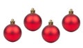 Four red Christmas balls Royalty Free Stock Photo