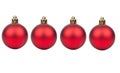 Four red Christmas balls Royalty Free Stock Photo