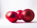 Four red christmas balls Royalty Free Stock Photo