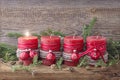 Four red christmas candle Royalty Free Stock Photo