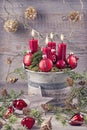Four red christmas candle Royalty Free Stock Photo