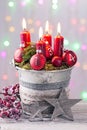 Four red christmas candle Royalty Free Stock Photo