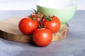 Four red fresh juicy tomatoes Royalty Free Stock Photo