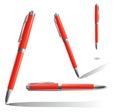 Four red pens Royalty Free Stock Photo