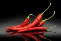 Four red pods of chili pepper Royalty Free Stock Photo