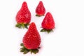 Four red ripe strawberries Royalty Free Stock Photo