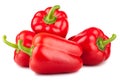 Four red sweet peppers Royalty Free Stock Photo