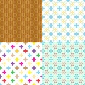 Four retro abstract seamless simple patterns