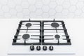 Four ring gas hob cooker Royalty Free Stock Photo