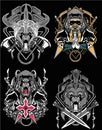 Four roaring Bear robots in different styles bundle