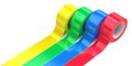 Four rolls of colored adhesive tape