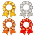 Four rosettes