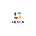 Four Rotating Triangle Logo Design