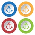 Four round color icons, anchor