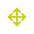 Four rounded arrows point out from the center. olive green expand Arrows icon Royalty Free Stock Photo