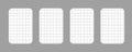 Four Rounded Rectangle Grid Pattern Set with White Background on Grey Canvas, Geometric Design Elements
