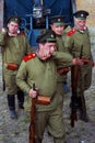 Four Russian soldiers-reenactors.