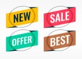 Four sale and promotional origami banners
