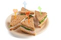 Four Sandwiches on a plate Royalty Free Stock Photo