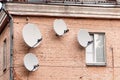 Four satellite dishes Royalty Free Stock Photo