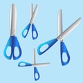 A four scissors blue set Royalty Free Stock Photo
