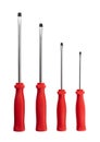 Four screwdriver set isolated