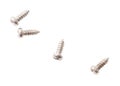 Four screws are shown in a row Royalty Free Stock Photo