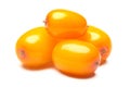 Four sea buckthorn berries, clipping paths