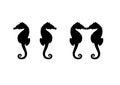 Four Seahorse silhouette