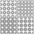 Four seamless abstract floral grids Royalty Free Stock Photo