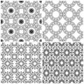 Four seamless abstract mesh patterns Royalty Free Stock Photo
