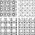 Four seamless abstract mesh patterns Royalty Free Stock Photo