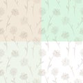 Four seamless floral pattern set. Royalty Free Stock Photo